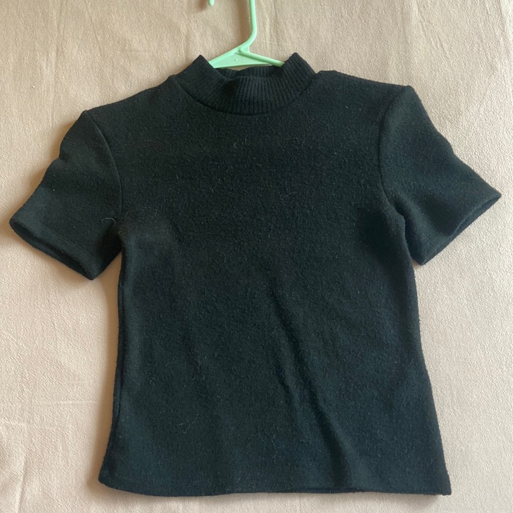 Zara Mockneck Short Sleeve Top